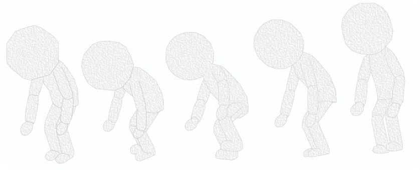 棒人間　ペパクラ風　手を伸ばして物を拾う 拾う,しゃがむ,かがむ,中腰,人間,人,棒人間,フィギュア,全身,ピクトグラムのイラスト素材