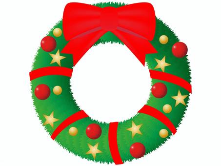 クリスマスリース クリスマス,リース,冬,装飾,飾り,オーナメント,柄,素材,模様,フレームのイラスト素材