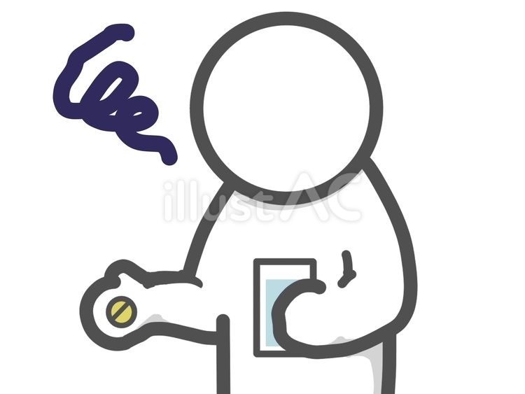 錠剤と人　ぐるぐる 錠剤,薬,薬物のイラスト素材