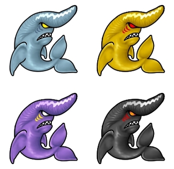 リーゼントの鮫 鮫,リーゼント,不良,ヤンキー,強面,キャラクター,モンスター,架空,生き物,海のイラスト素材