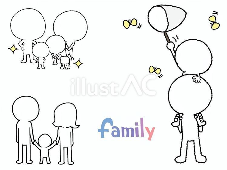 家族 シルエット,家族,子供のイラスト素材