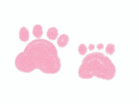 猫の肉球 猫,肉球,手描き,足跡,ねこのイラスト素材