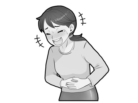 大爆笑な女の人【グレースケール】 爆笑,笑い,ゲラ,女性,萌え絵,グレースケールのイラスト素材