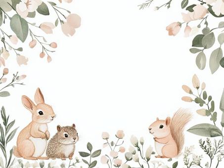 可愛いうさぎの枠のイラスト