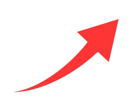 アップトレンドを表す矢印(やじるし) 矢印,上昇,上昇トレンド,上がる,マーク,印,チャート,方向,シンプル,トレンドのイラスト素材