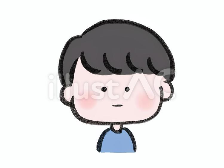 真顔の男の子 男性,かわいい,ゆるかわのイラスト素材