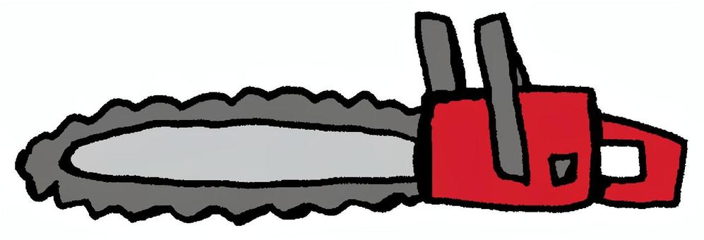 チェーンソー（赤） チェーンソー,解体,工具,道具,機械,林業,伐採,ノコギリ,作業,切るのイラスト素材