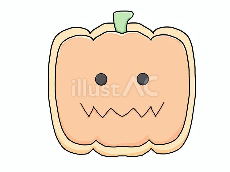 口を閉じている目が丸いかぼちゃクッキー クッキー,かぼちゃ,ハロウィンのイラスト素材