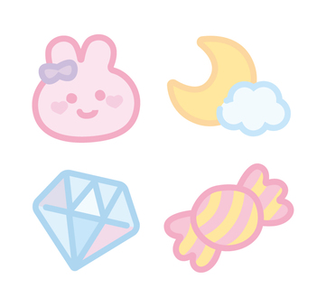 ポップなかわいいイラストセット