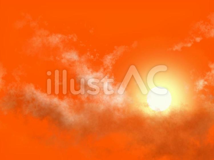 夕焼け 太陽,太陽光,夕焼けのイラスト素材