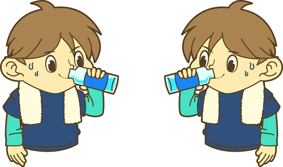 飲み物を飲む男性 男性,男の子,飲む,飲み物,美味しい,ドリンク,水分補給,イラスト,ベクター,スポーツのイラスト素材