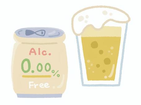 ノンアルコールビール ノンアルコール,飲料,ビール,ノンアル,缶,グラス,泡,注ぐ,ゼロ,パーセントのイラスト素材