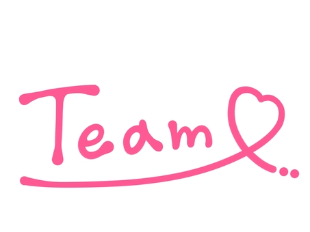 Teamの文字（ピンク色） チーム,メンバー,仲間,組織,団体,協力,連携,共同,グループ,リーダーのイラスト素材