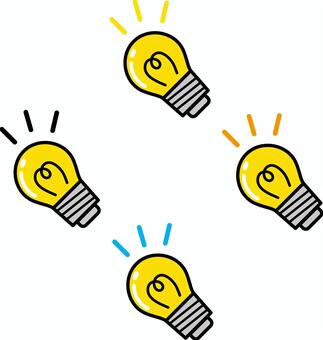 電球輝きライト 電球,電気,豆電球,ライト,光,輝き,ひらめき,アイデア,マーク,ピクトグラムのイラスト素材