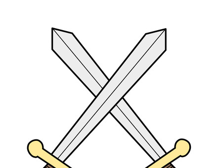剣 剣,交差,銀色,黄色,武器のイラスト素材