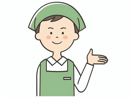 紹介する男性店員 紹介する男性店員 紹介,案内,説明,教える,解説,アドバイス,重要,お知らせ,注目,誘導のイラスト素材