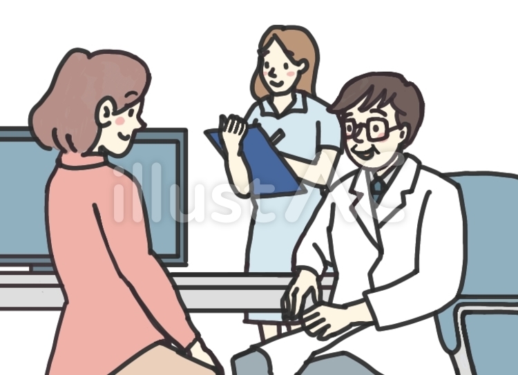 お医者さんと患者さんのイラスト 医者,患者,問診のイラスト素材
