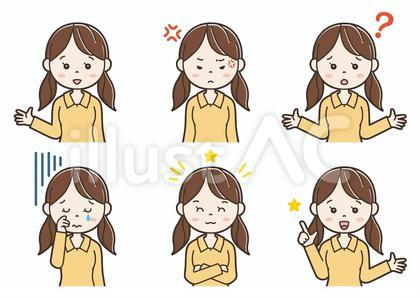 女性イラスト表情04