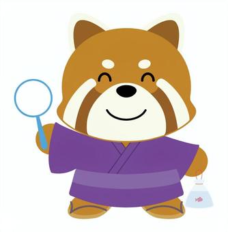 浴衣を着たレッサーパンダ