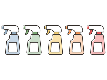 洗剤のセット 洗剤,掃除,掃除用品,年末,大掃除,窓,床,食器,台所,キッチンのイラスト素材