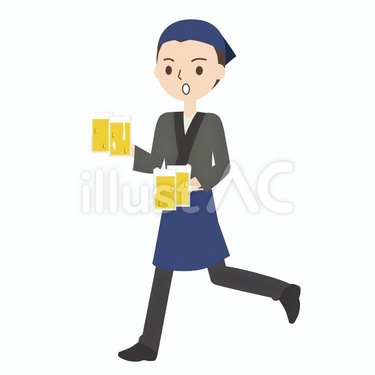居酒屋の男性4 居酒屋,男性,制服のイラスト素材