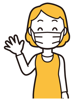  エプロンおばちゃん(黄)-061-バスト マスク,おばちゃん,エプロン,お母さん,ママ,中年,おばさん,主婦,人物,かわいいのイラスト素材