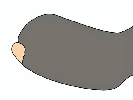 穴のあいた靴下 靴下,穴,指,足,履物,衣類のイラスト素材