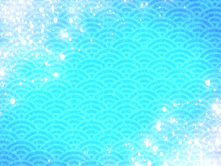 青海波の和柄背景（水色・爽やか） 青海波,和柄,和風,背景,水色,水色系,青系,爽やか,テクスチャ,和紙風のイラスト素材