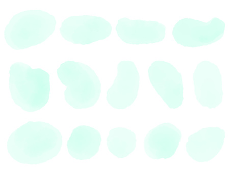 水彩のゆるいフレーム緑（丸モチーフ） 水彩,まる,形,いびつ,タイトルフレーム,ゆるい,あしらい,手描き,アクセント,模様のイラスト素材