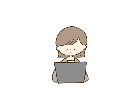 Woman working on a computer, computer, pc, work, JPG and PNG