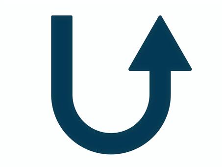 シンプルな矢印（Uターン・右上）01 矢印,uターン,右,上,アイコン,マーク,シンプルのイラスト素材