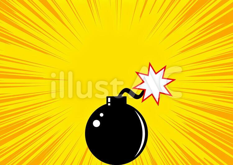 爆弾　集中線背景 爆弾,ダイナマイト,爆発のイラスト素材