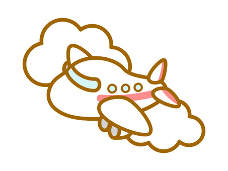 飛行機と雲　レッド 飛行機,乗り物,旅客機,雲,空のイラスト素材