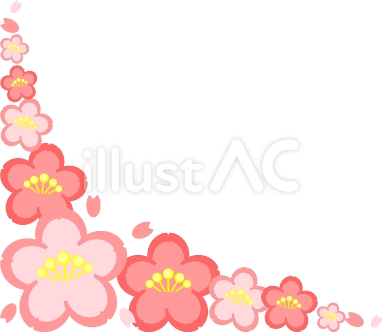 桜フレーム 枠,春,梅のイラスト素材
