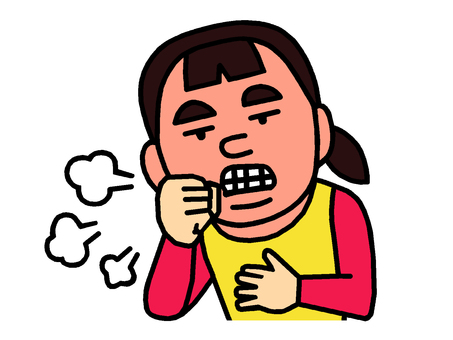 咳 咳,細菌,ウイルス,感染,風邪,病気,喘息,人物,女の子,少女のイラスト素材