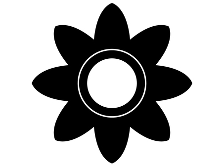 ひまわりのシルエット ひまわり,花,植物,自然,シルエット,黒,モノクロ,シンプル,かわいい,単品のイラスト素材