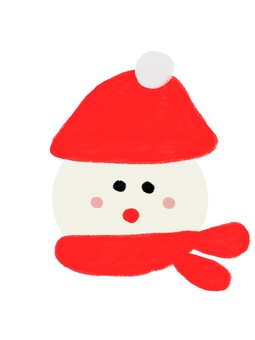 手描き風雪だるま 雪だるま,クリスマス,冬,手描き風,かわいい,赤,帽子,マフラー,キャラクター,イラストのイラスト素材