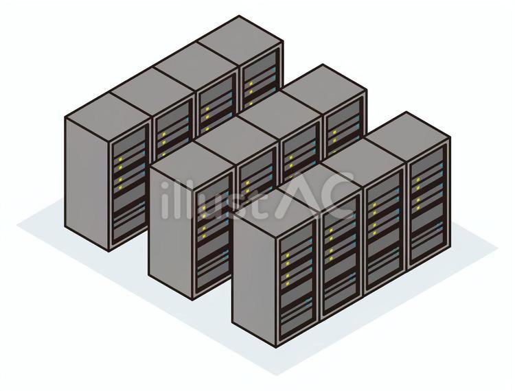 データセンターのサーバーのイメージ データセンター,サーバー,サーバーラックのイラスト素材