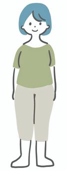 ぽっちゃりした女性 女性,ぽっちゃり,太い,デブ,全身,ダイエット,シンプル,ラフタッチ,手書き風,感情のイラスト素材