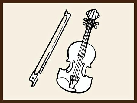 バイオリン　リアル　イラスト バイオリン,リアル,イラスト,手描き,楽器,音楽,弦楽器のイラスト素材