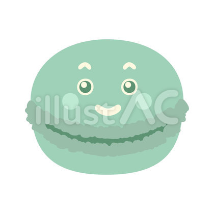 シンプルな緑のマカロンのキャラクター