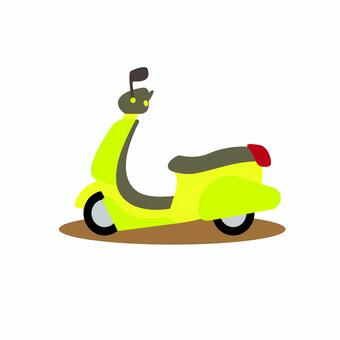 スクーター 028 スクーター,バイク,黄色,二輪車,乗り物,シート,ホイール,ハンドル,ライト,キュートのイラスト素材