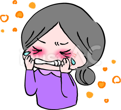 花粉症で目が痒いおばさん