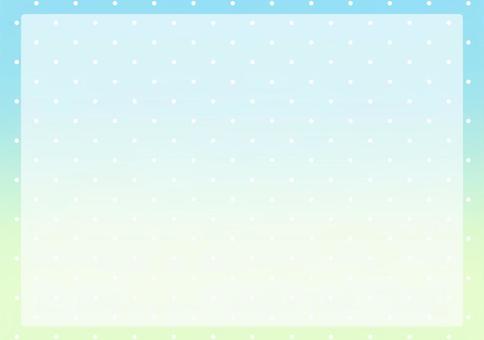 水色と黄緑の水玉フレーム