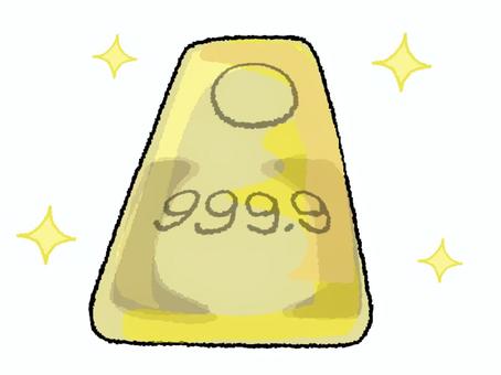 金の延棒 金,延棒,資産,pop調,手描き,挿絵,ワンポイント,素材,商用可,無料のイラスト素材