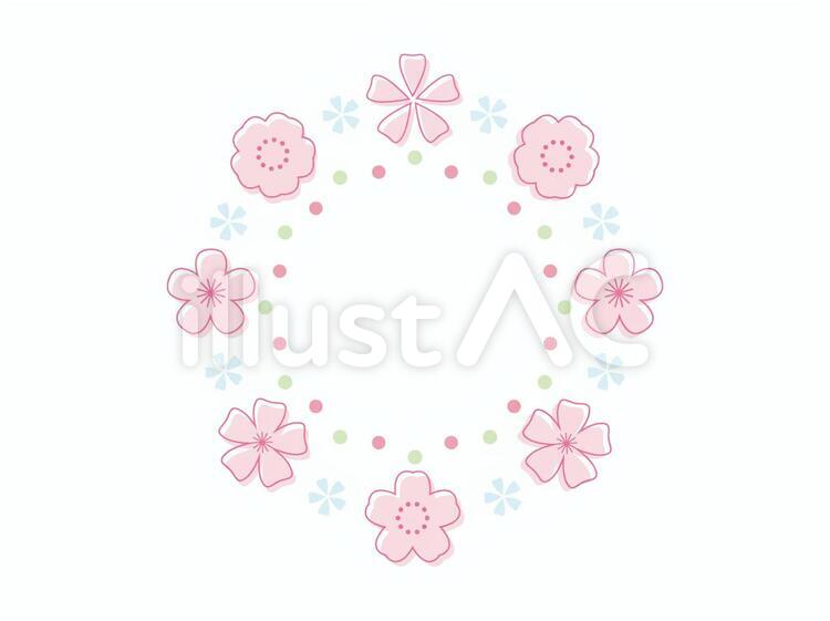 かわいい花のフレーム　桜 桜,フレーム,春のイラスト素材