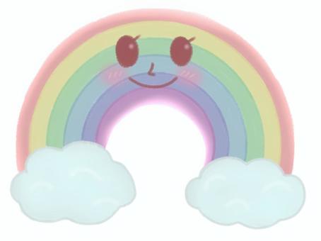 cute smiling pastel rainbow, , JPG and PNG