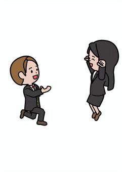 告白する男とOKの女