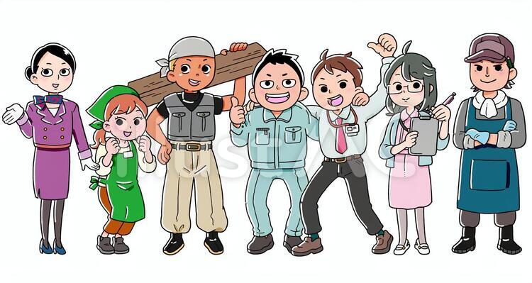 仕事人集合！ 仕事,仕事人,サラリーマンのイラスト素材