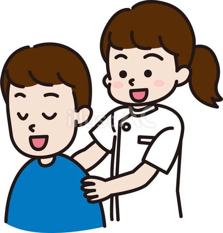 体の調子を診る人・診てもらう人 接骨院,鍼灸院,看護師のイラスト素材